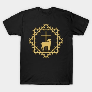 Christian illustration. Crown of thorns, lamb and cross. T-Shirt